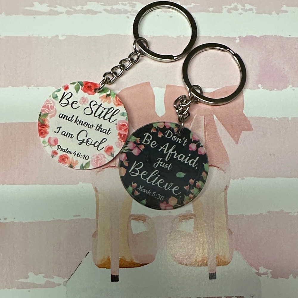 ❣️5|$25❣️Inspirational Floral Keychain Set